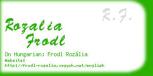 rozalia frodl business card